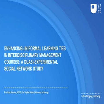 Enhancing (in)formal learning ties in interdisciplinary management courses: a...
