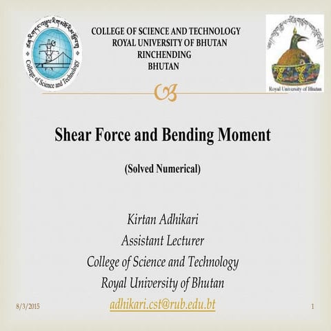 Shear force and bending moment Solved Numerical
