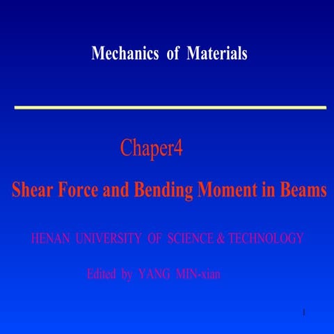 Shear Force And Bending Moment In Beams