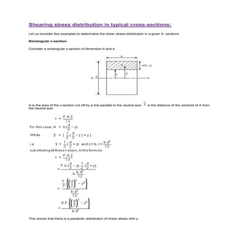 Shearing stress distribution_in_typical_cross