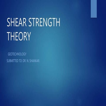 SHEAR STRENGTH THEORY