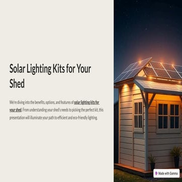 Solar LED Shed Lighting and Power Kits -SunInOne | PDF
