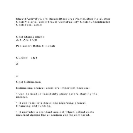 Sheet1ActivityWork (hours)Resource NameLabor RateLabor CostsMateri.docx