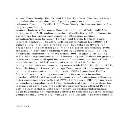 MIS case study-UPS competes globally with Information Technology | PPTX