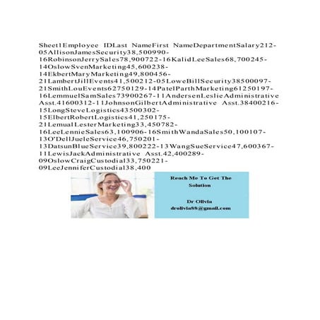 Sheet1 employee id last namefirst namedepartmentsalary212-05allisonj