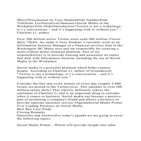 Sheet1Presentation by Tony StudentSlide NumberSlide TitleSlide Tex.docx