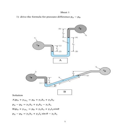 Sheet 1 pressure measurments