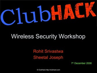 Workshop on Wireless Security