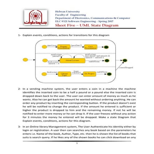 Sheet Five – UML State Diagram