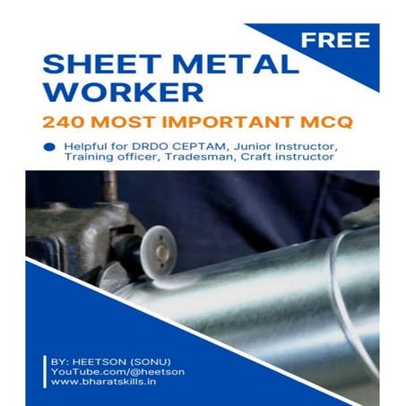 Sheet Metal Worker Question Paper MCQ Book PDF Free