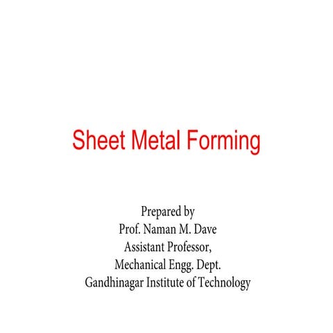 Sheet metal working 1