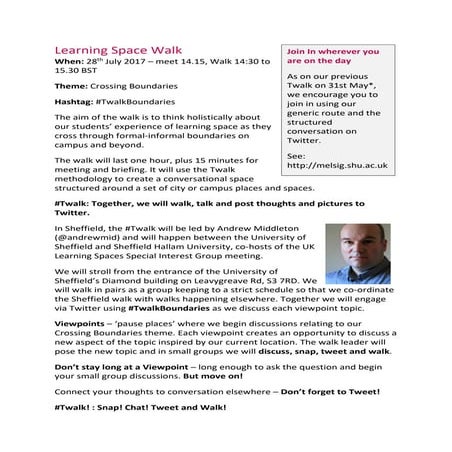 The Sheffield Learning Spaces #Twalk