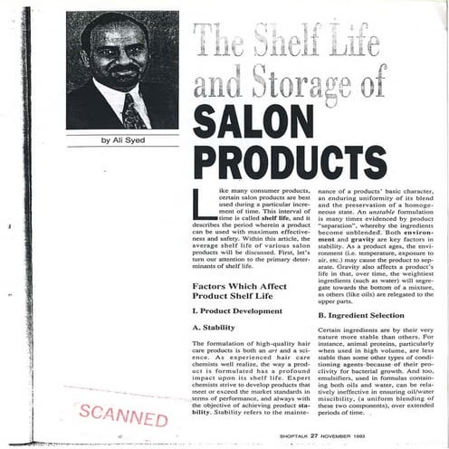 Shelf Life & Storage of Salon Products