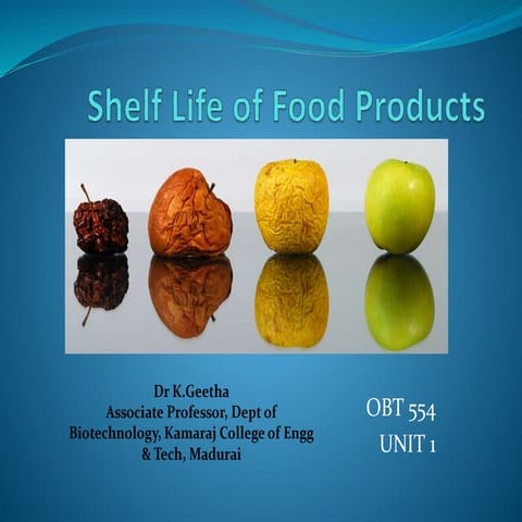 Shelf life of food products | PDF