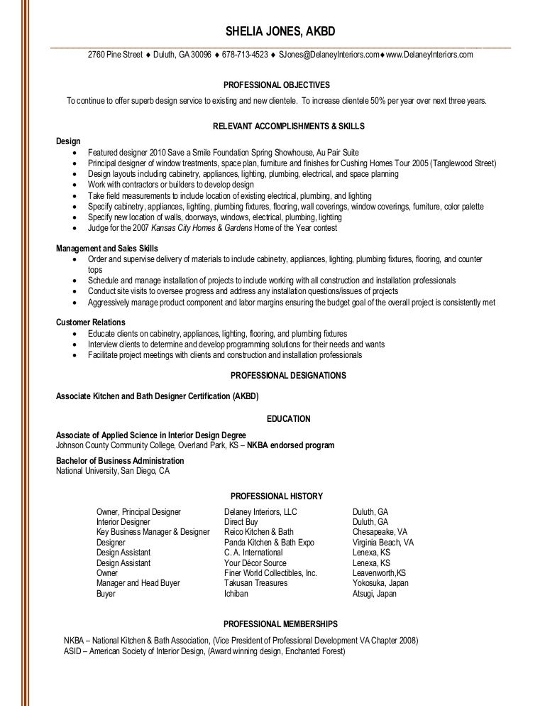 kitchen designer resumes