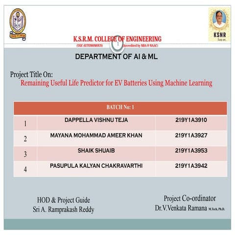 Shell Battery Peformance using Machine Learning Techniques | PPTX