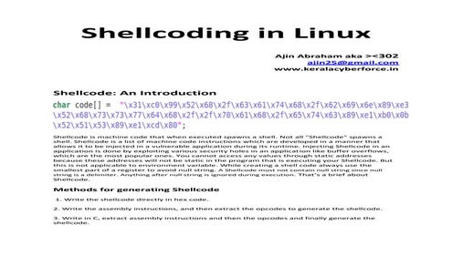 Shellcoding in linux