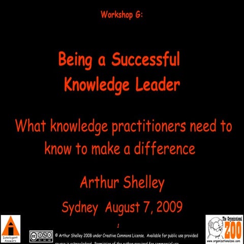KNowledgeLeadershipWorkshopSHELLEY09