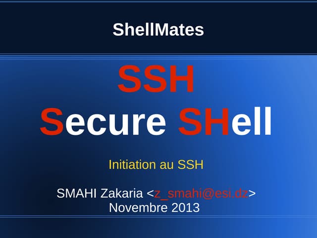 workshop initiation ssh