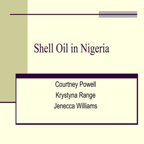 Shell Oil In Nigeria Case Study