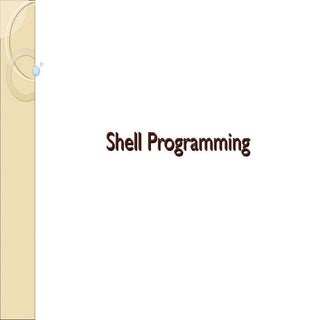 Shell programming