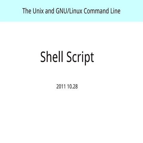 shell script introduction | PPT