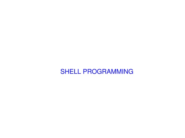 Shellscripting