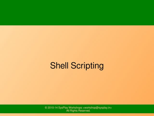 Shell Scripting