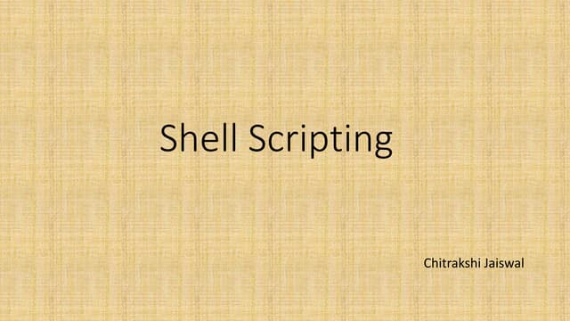 Shell scripting - Basic (PART -1)