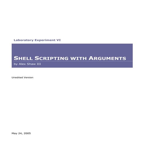 Shell Scripting With Arguments | PDF
