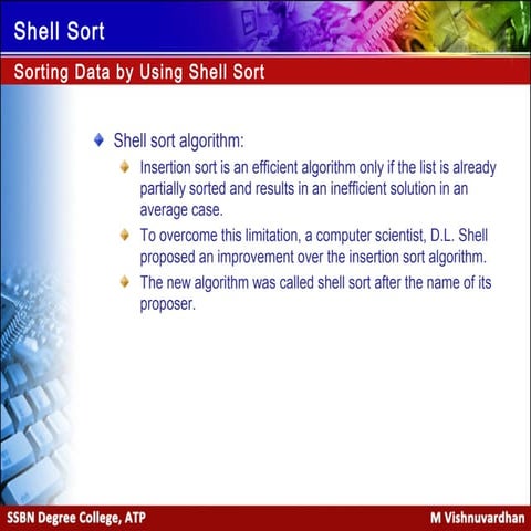 Shell sort | PPS | Programming Languages | Computing