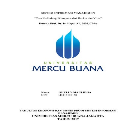 SIM. SHELLY MAULIDHA, Prof. Dr. Hapzi Ali, MM, CMA (Cara Melindungi Komputer ...