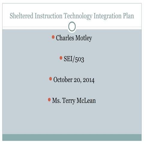 Sheltered instruction technology integration plan