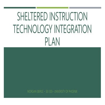 Sheltered instruction technology integration plan