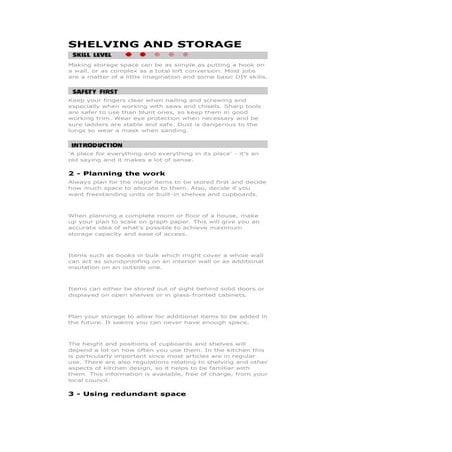 Shelving and storage