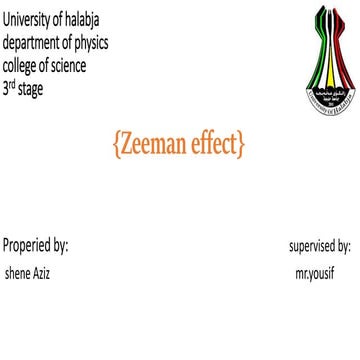 Zeeman effect