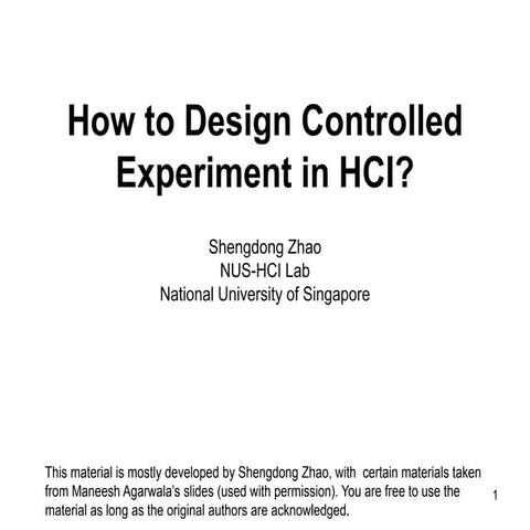 Controlled Experiments - Shengdong Zhao