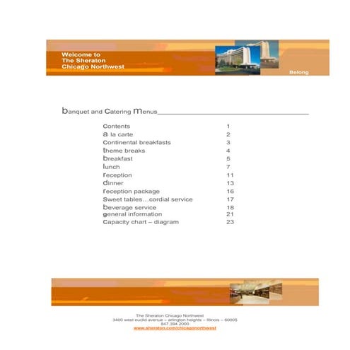 Breakfast & Coffee Break Menus | PDF