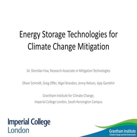 Edinburgh | May-16 | Energy Storage Technologies for Climate Change Mitigation