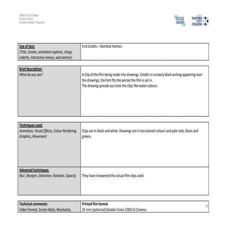 Sherlock End Credits 