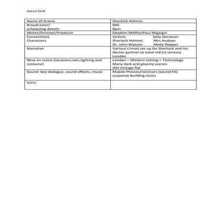 Sherlock holmes notes