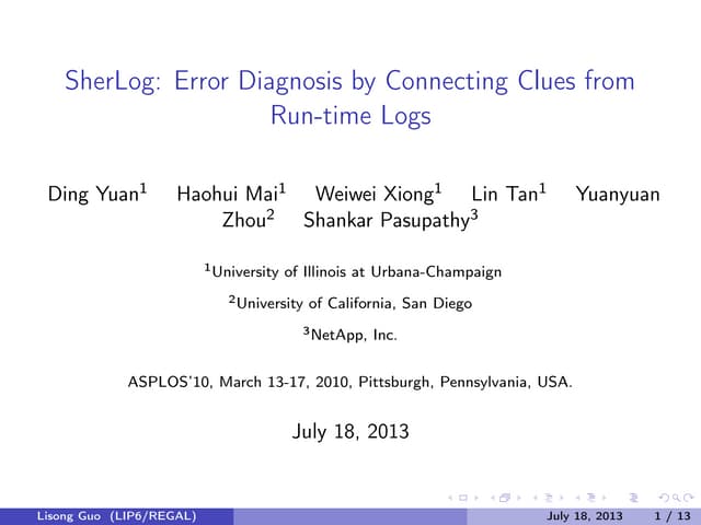 SherLog:  Error Diagnosis Through C...