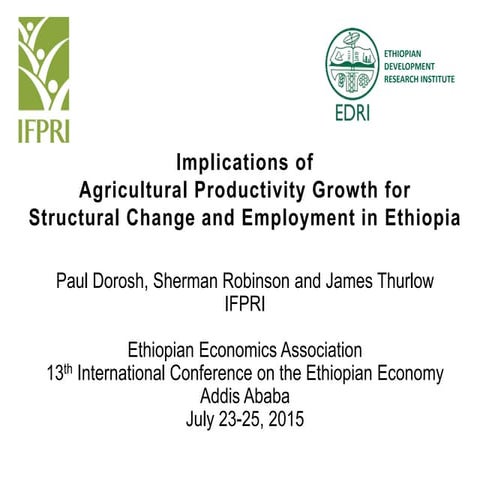Implications of Agricultural Productivity Growth for Structural Change and ...