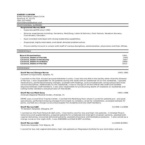 Sherri Larson's Resume