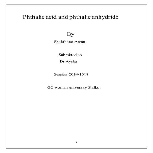 Nitration of phthalic acid and its reduction