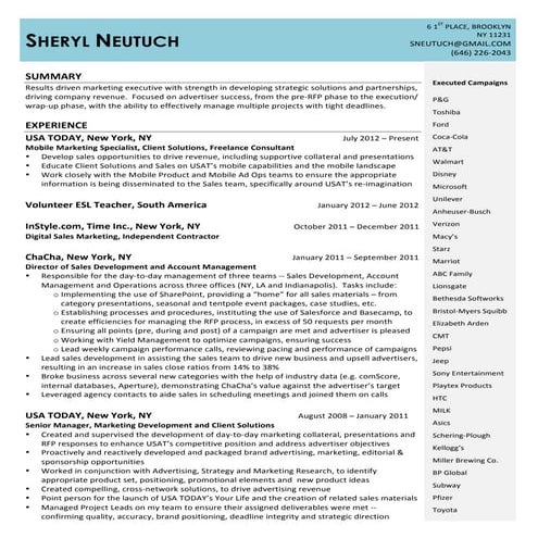 Sheryl R Neutuch CV