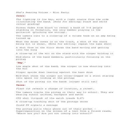 Shes hearing voices plan