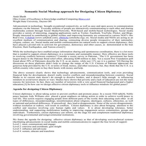 Semantic Social Mashup approach for Designing Citizen Diplomacy