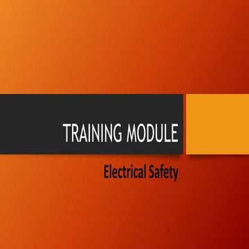 She training module electrical safety