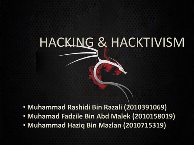 Hacking and Hacktivism